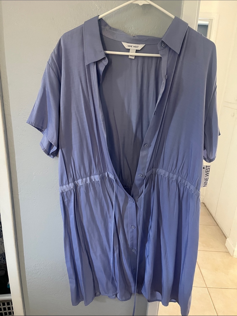 Nine West Dusty Lavender Button-Front Women's Blouse